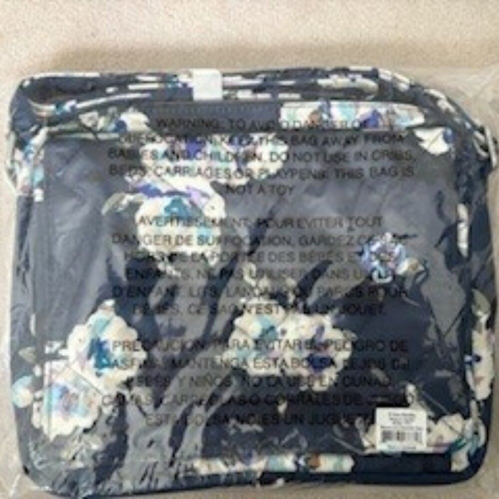 NEW Vera Bradley Twill Medium Hipster Crossbody Purse Blue Blossoms